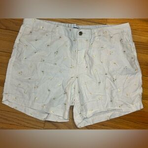 Women's Old Navy Everyday Mid Rise Linen Shorts Gold‎ Palm Trees Plus Size 22